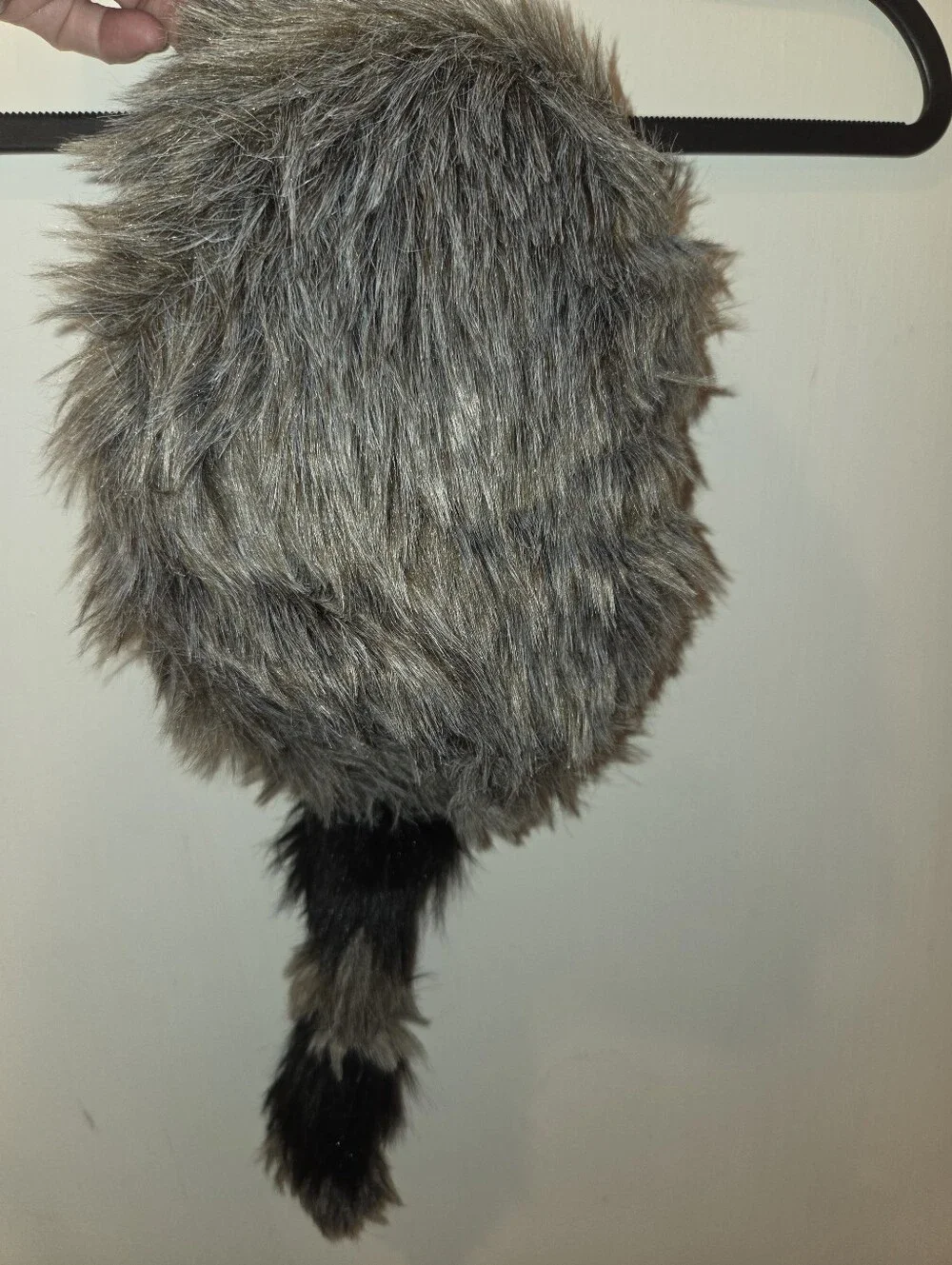 Raccoon Cap Kids Faux Fur Hat - Gray